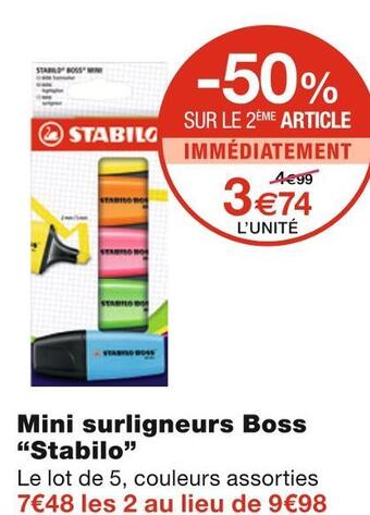 Stabilo mini surligneurs boss