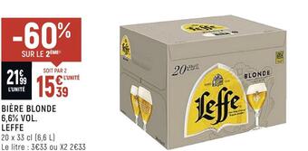 Spar Leffe bière blonde 6,6% vol. offre