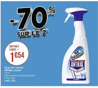 Casino Supermarchés Spray Anti-Calcaire Antikal Classic offre