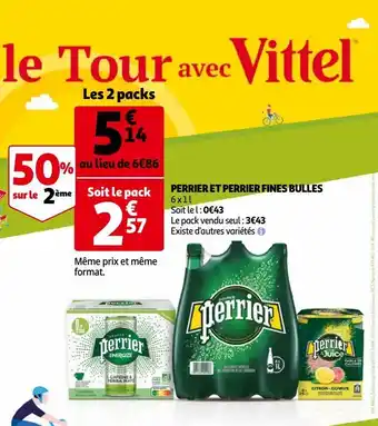 Auchan Perrier et perrier fines bulles offre