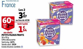 Auchan Petits filous fruits offre