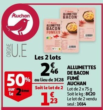 Auchan Allumettes de bacon fumé auchan offre