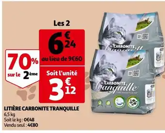 Auchan Litière carbonite tranquille offre