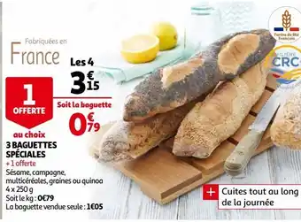 Auchan 3 baguettes spéciales offre