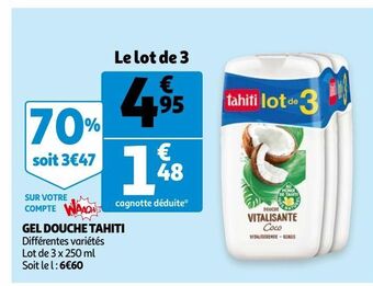 Auchan Gel douche tahiti offre