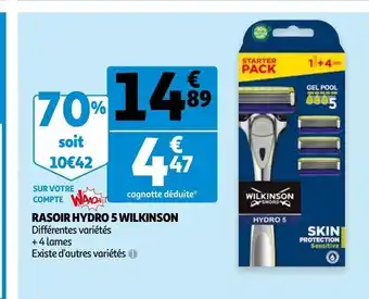 Auchan Rasoir hydro 5 wilkinson offre