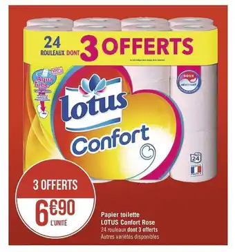Casino Supermarchés Papier Toilette Lotus Confort Rose offre