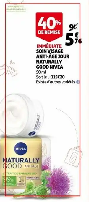 Auchan Soin visage anti-âge jour naturally good nivea offre