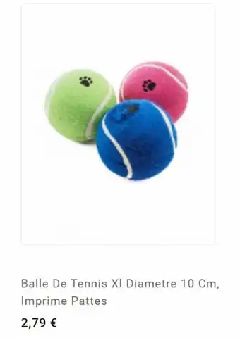 Balle de tennis XI diametre 10 cm, imprime pattes