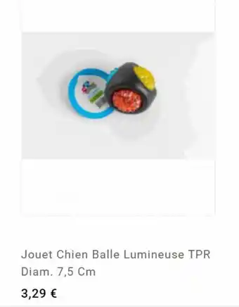 Jouet chien balle lumineuse TPR diam. 7,5 cm