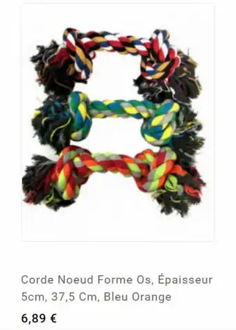 Marché aux Affaires Corde noeud forme os, épaisseur 5cm, 37,5 cm, bleu orange offre