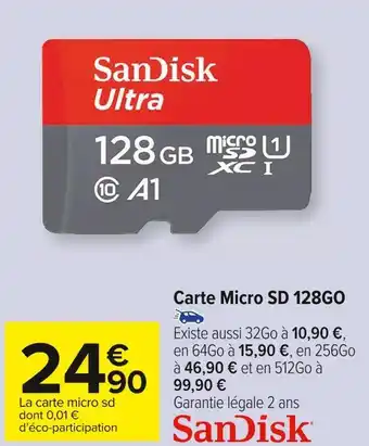 Sandisk carte micro sd 128go