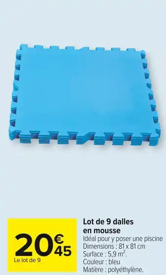 Carrefour Market Lot de 9 dalles en mousse offre