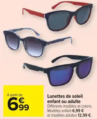 Carrefour Market Lunettes de soleil enfant ou adulte offre