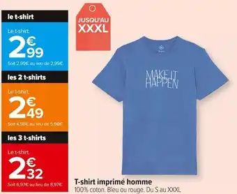 Carrefour Market T-shirt imprimé homme offre