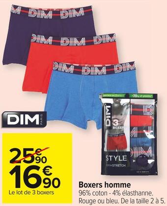 Carrefour Market Dim boxers homme offre