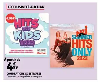 Auchan Compilations cd estivales offre
