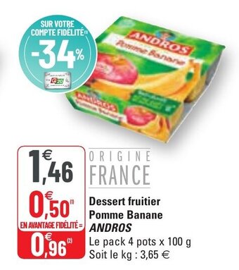 G20 ANDROS dessert fruitier pomme banane offre