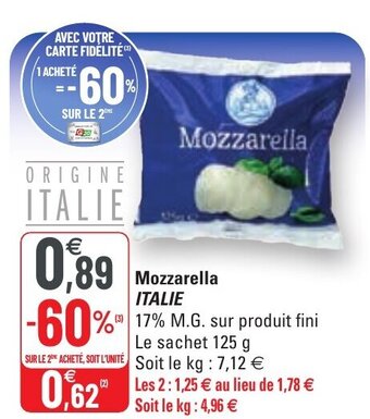 G20 ITALIE mozzarella offre