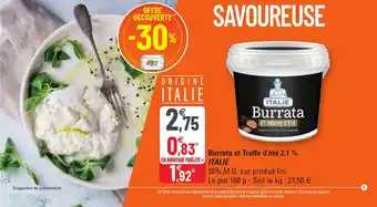 G20 ITALIE burrata et truffe d'été 2,1% offre