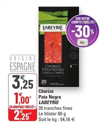G20 LABEYRIE chorizo pata negra offre