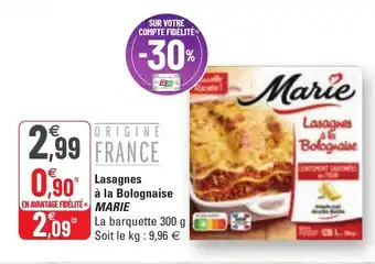 MARIE lasagnes Ă la bolognaise