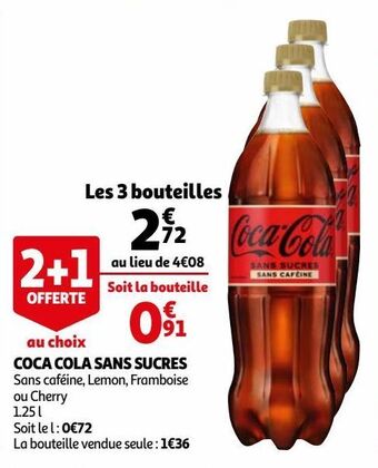 Auchan Supermarché Coca cola sans sucres offre