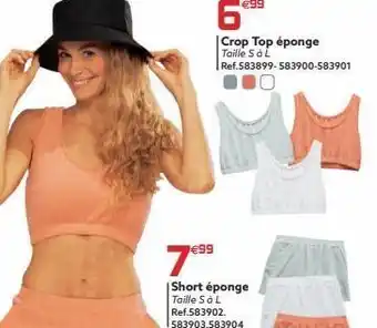 €99 crop top éponge taille s à l ref.583899-583900-583901