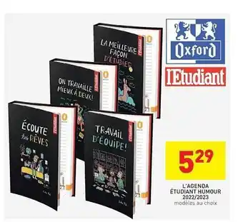 L'agenda étudiant Humour 2022-2023 Oxford L'étudiant