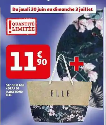 Auchan Sac De Plage + Drap De Plage Rond Elle offre