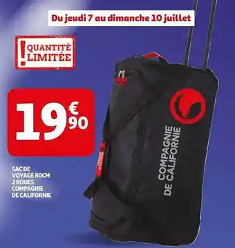 Auchan Sac De Voyage 80 Cm 2 Roues Compagnie De Californie offre