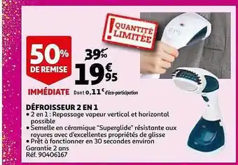 Auchan Défroisseur 2 En 1 offre