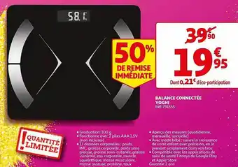 Auchan Balance Connectée Yoghi offre