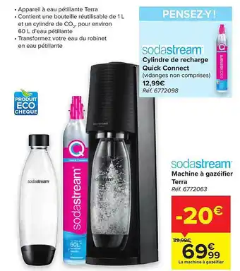 Carrefour Machine à Gazéifier Terra Sodastream offre