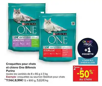Carrefour Croquettes Pour Chats Et Chiens One Bifensis Purina offre