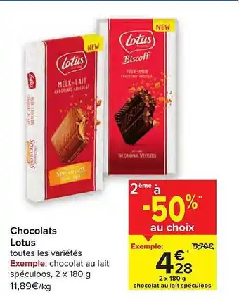 Carrefour Chocolats Lotus offre