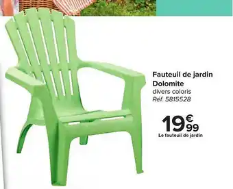 Carrefour Fauteuil De Jardin Dolomite offre