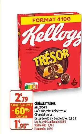 Coccimarket Céréales Trésor Kellogg's offre