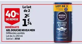 Auchan Gel Douche Nivea Men offre