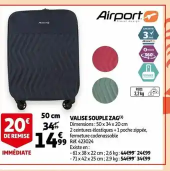 Auchan Valise Souple Zag offre