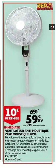 Auchan Ventilateur Anti Moustique Zero Moustique 2091 offre