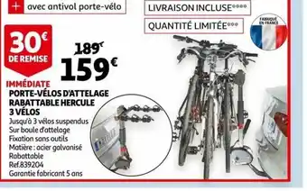 Porte-Vélos d''Attelage Ravattable Hercule 3 Vélos