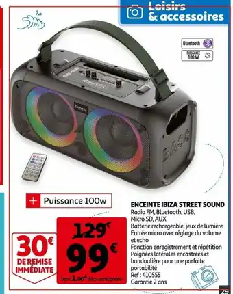 Auchan Enceinte Ibiza Street Sound offre