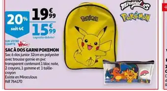 Auchan Sac à Dos Garni Pokemon offre