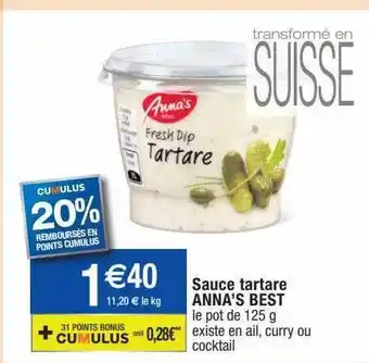 Migros Sauce Tartare Anna's Best offre