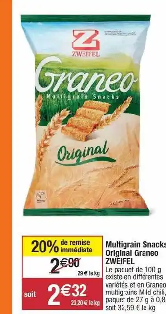 Migros Multigrain Snacks Original Graneo Zweifel offre
