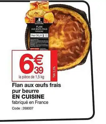 Promocash Flan Aux Oeufs Frais Pur Beurre En Cuisine offre