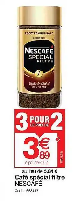 Promocash Café Spécial Filtre Nescafé offre
