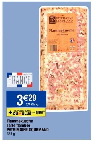 Migros Flammekueche Tarte Flambée Patrimoine Gourmand offre