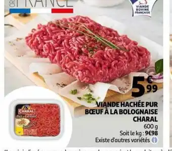 Auchan Supermarché Viande Hachée Pur Bœuf à La Bolognaise Charal offre